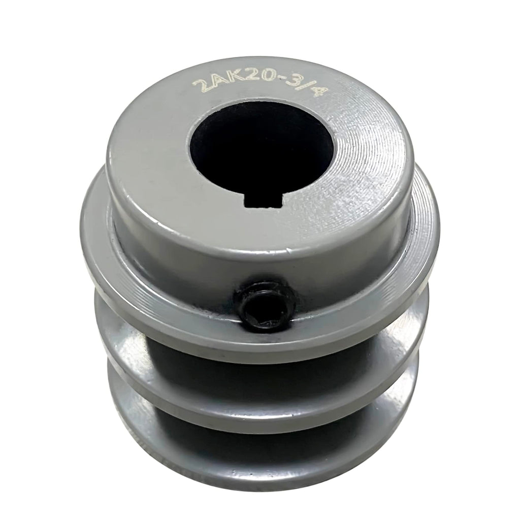 C CLINK 2AK20-3/4 Double Groove Pulley/Sheave,2.00"OD 3/4" Bore,for A, 3L & 4L (A & AX) V-Belts, Cast Iron,AK Fixed Bore Pulley,Grey