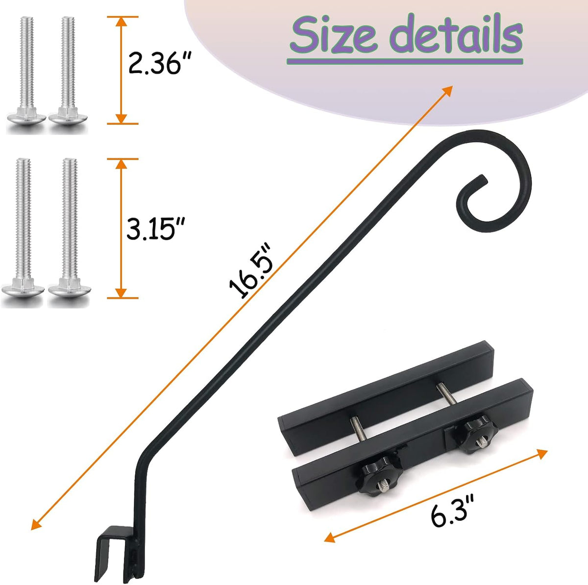 Deck Hook Rail Suitable for Hanging Flower Baskets Wind Chimes Planters Bird Feeders Lights, Heavy Duty Fence Deck