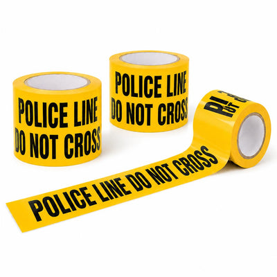 Caution Tape Yellow, "Police Line Do Not Cross” 200 Meter Roll of Non-Adhesive Safety Barricade Warning Tape, Highly