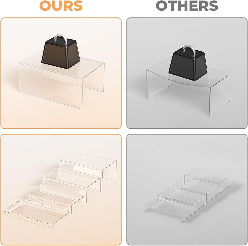 Acrylic Buffet Risers, Food Risers for Buffet Table, Clear Acrylic Risers Display Stand with U Shaped for Catering