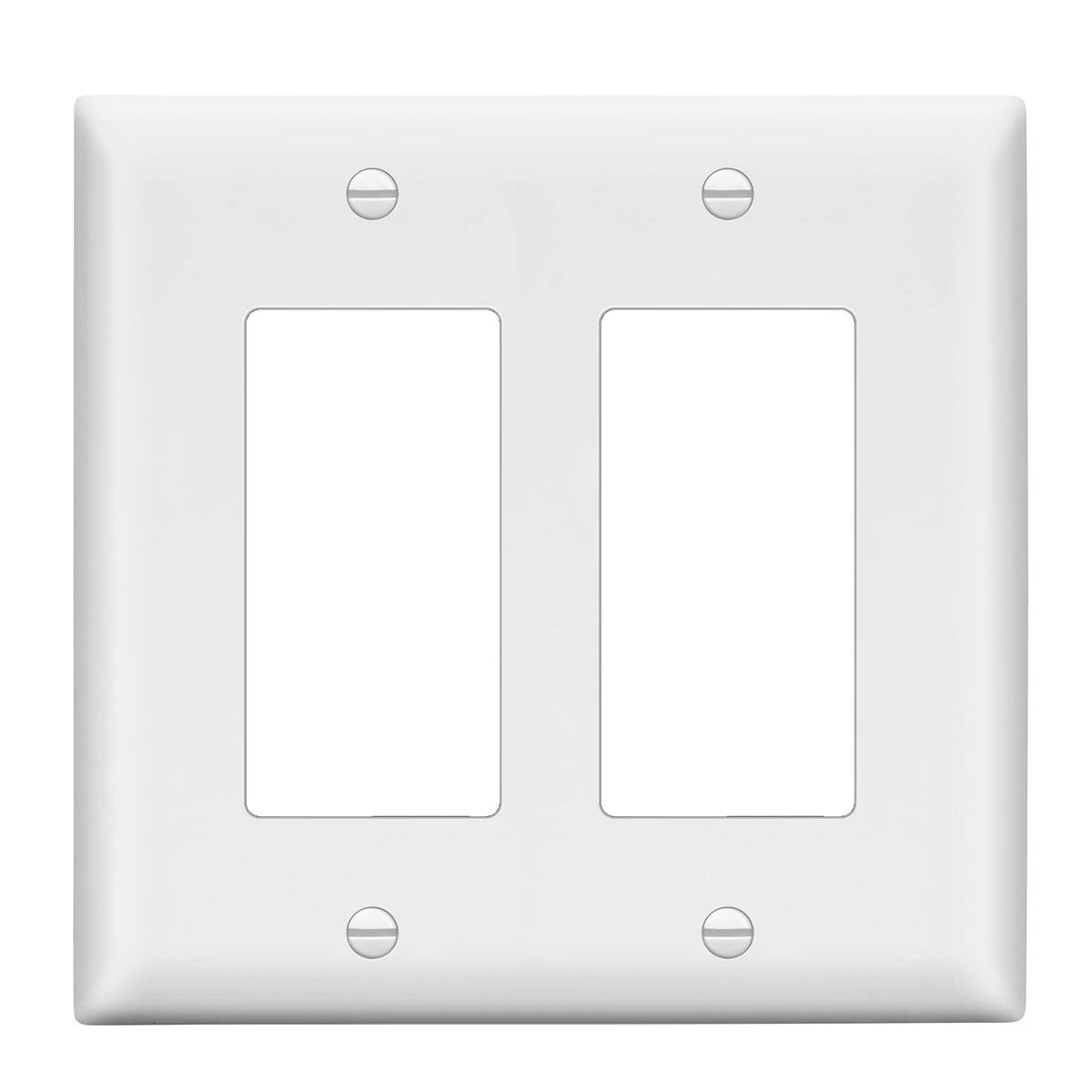 LIDER Double Decorator Switch Cover, 2 Gang Outlet Wall Plate, Matte White
