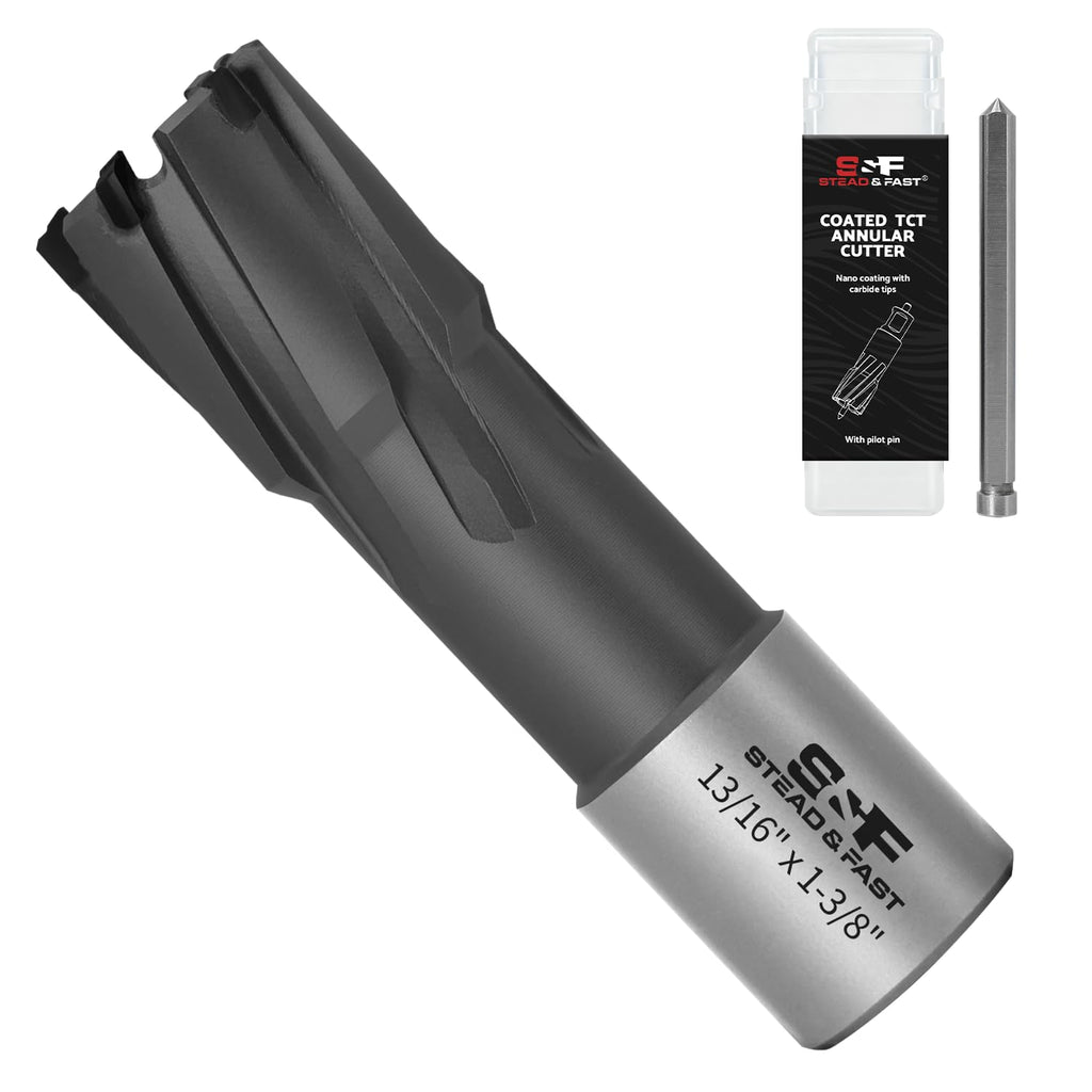 S&F STEAD & FAST Coated Carbide Annular Cutter 13/16 x 1-3/8” Depth