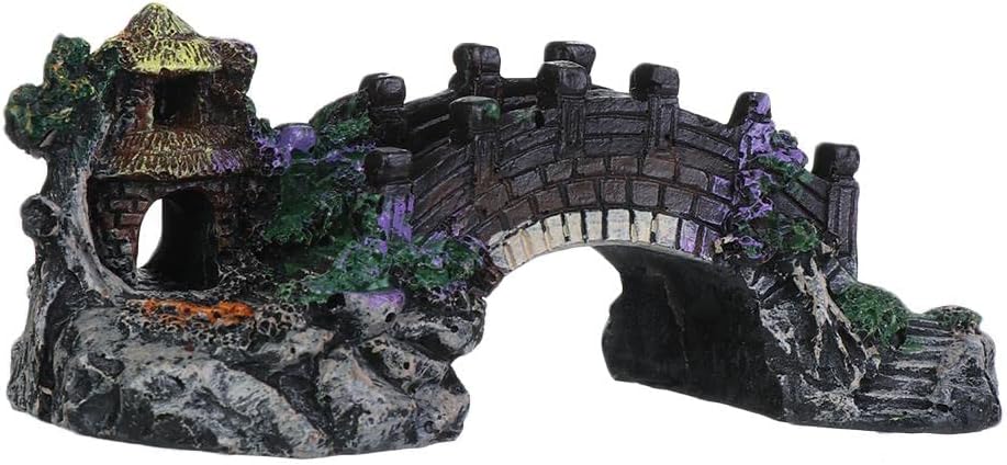 Fish Tank Decoration Aquarium Ornament Poly Resin Bridge for Aquariums, Fish Tank, Gardens