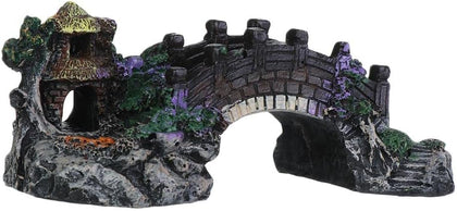 Fish Tank Decoration Aquarium Ornament Poly Resin Bridge for Aquariums, Fish Tank, Gardens