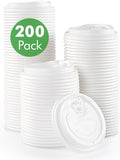 Compostable Coffee Cup Lids 200 Count, 3.54 inch CPLA Cup Lid