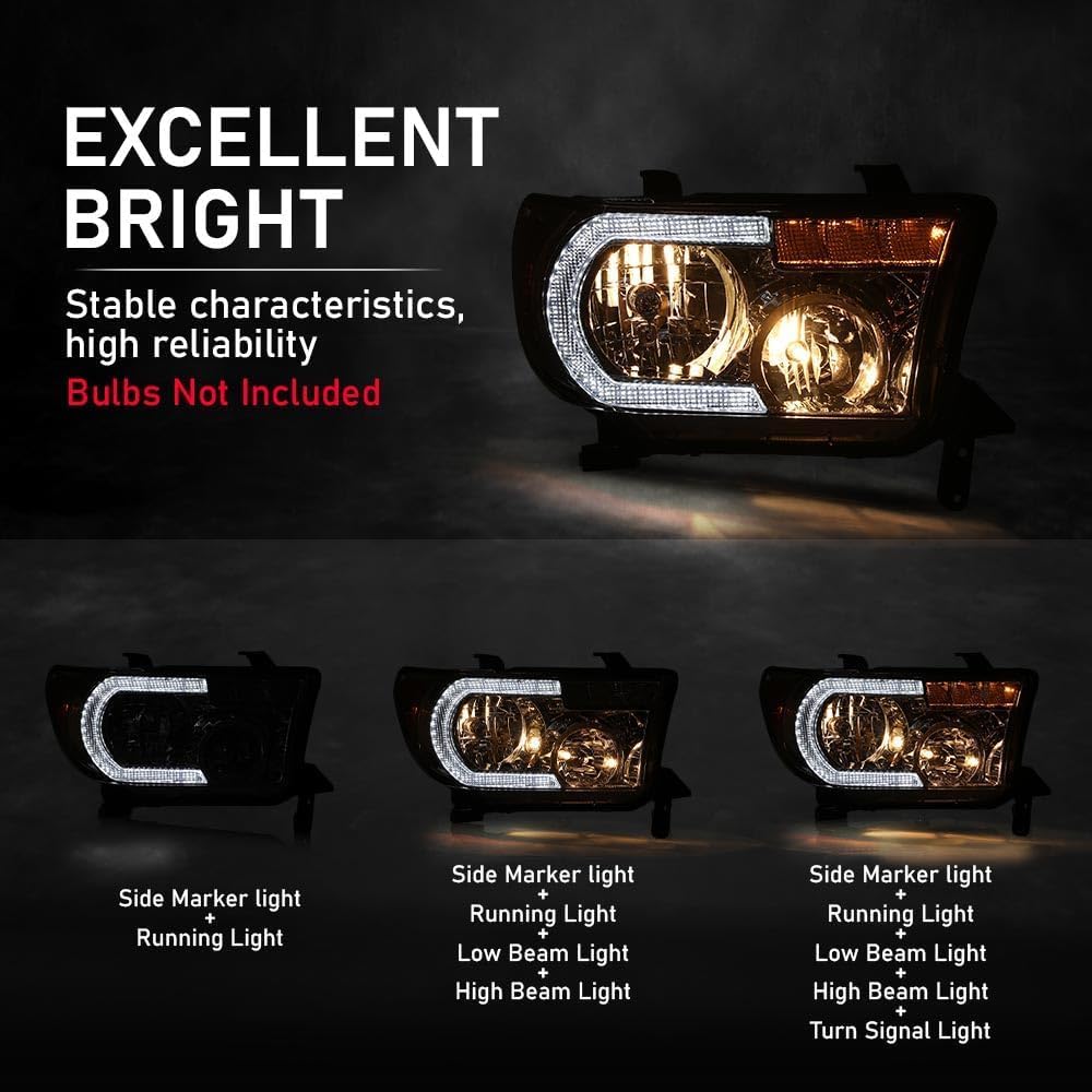 LED Headlights Fit Toyota Tundra 2007-2013/Sequoia 2008-2017