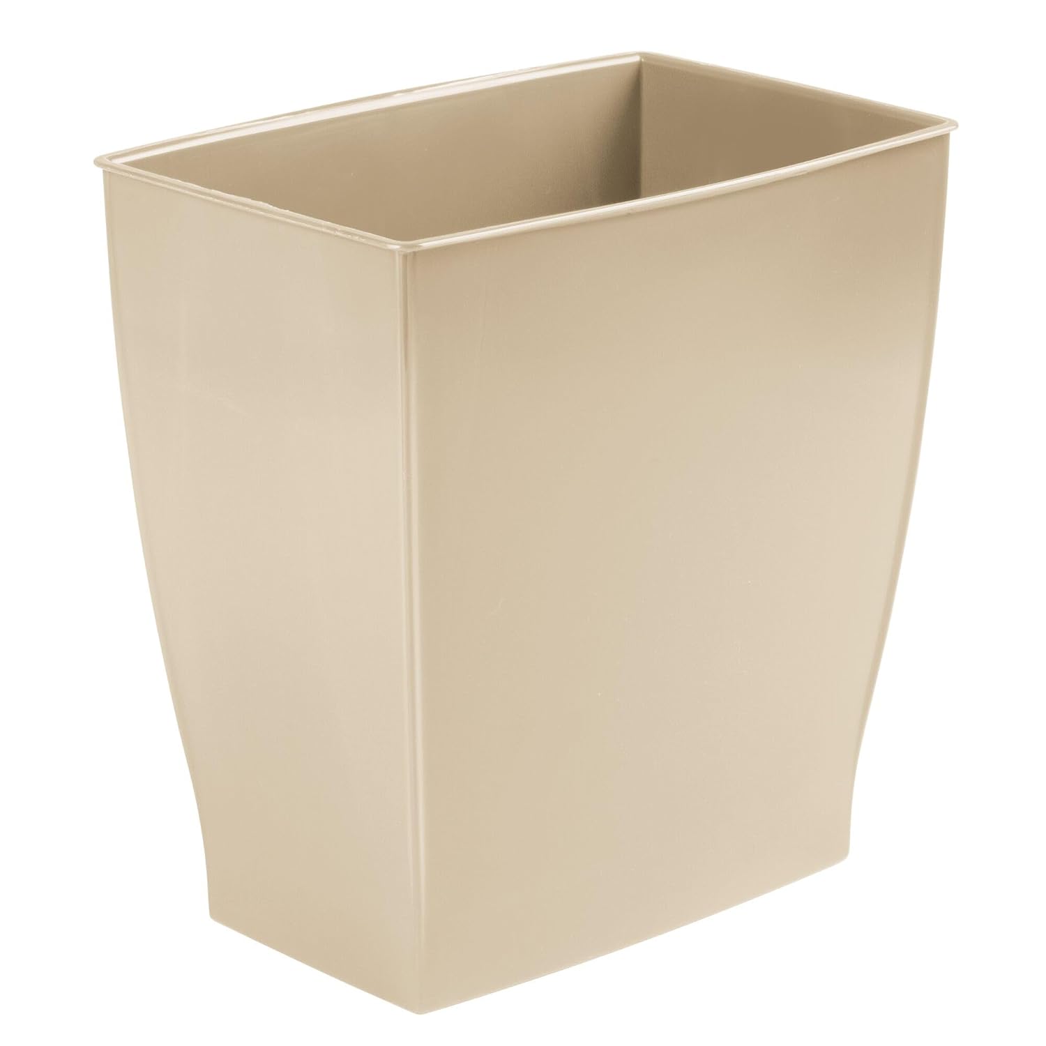 Small Plastic Bathroom Trash Can, Brown | Slim Rectangle