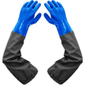 25" Long Rubber Gloves for Waterproof Pond Gloves for Cleaning -Large