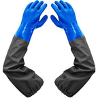 25" Long Rubber Gloves for Waterproof Pond Gloves for Cleaning -Large