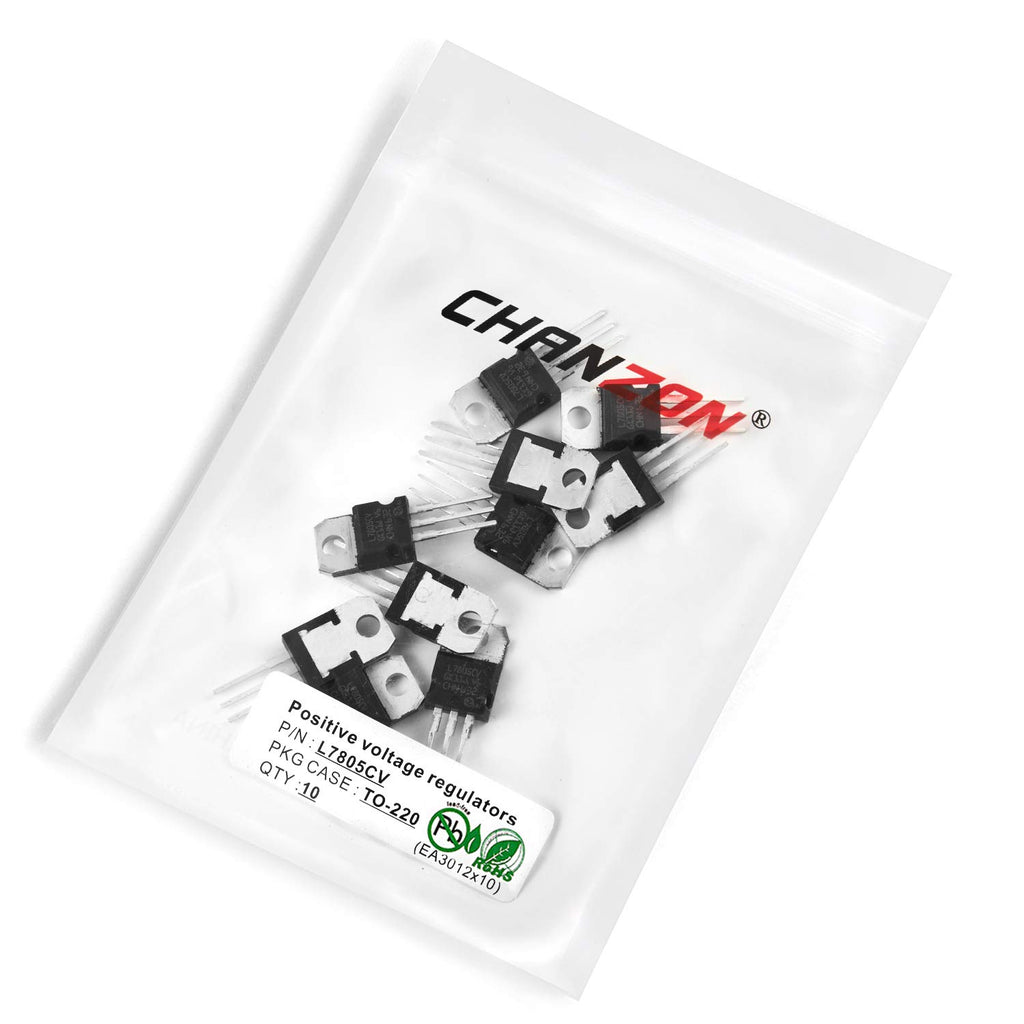 Chanzon 10pcs L7805CV TO-220 Positive Fixed Voltage Regulator IC