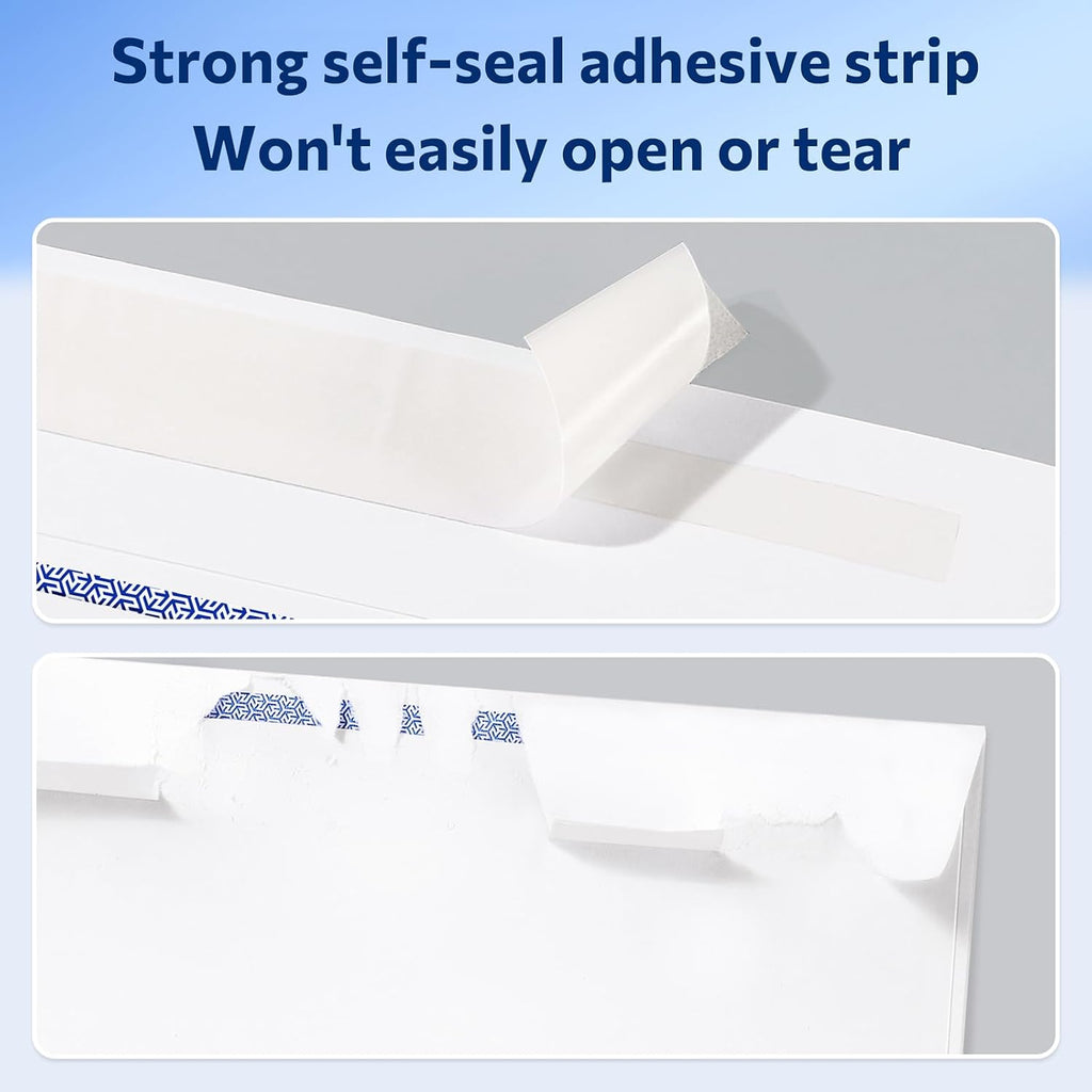Envelopes Self Seal – #10 Double Window Envelopes 500 Pack, Security Tint, Self Seal Closure, Fits Standard Business