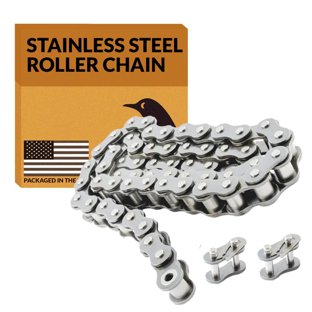 PGN #35SS Stainless Steel Roller Chain - 10 Ft + 2 Free Links - 319 Links