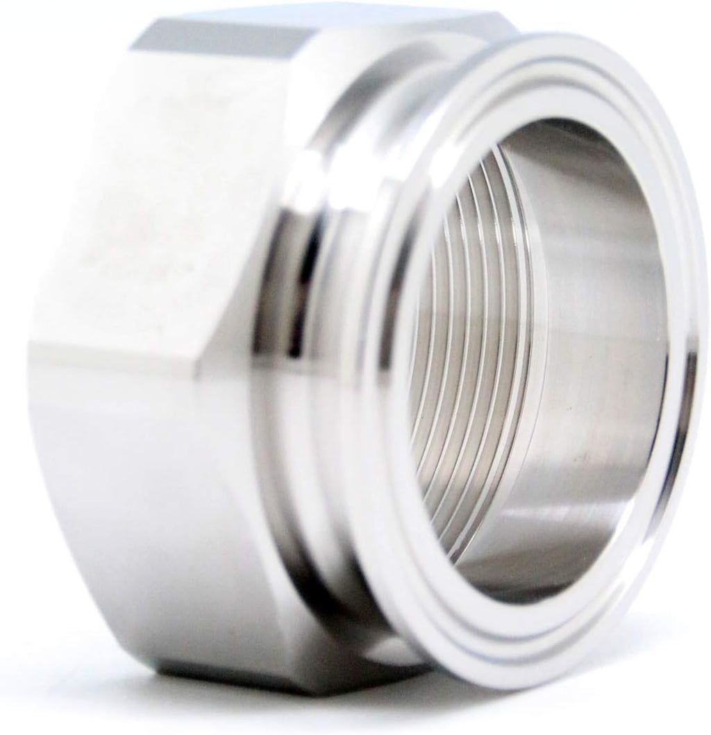 QiiMii 2" Tri clamp Adapter to 2" FNPT Thread Ferrule Hexagonal Sanitary Pipe Fitting