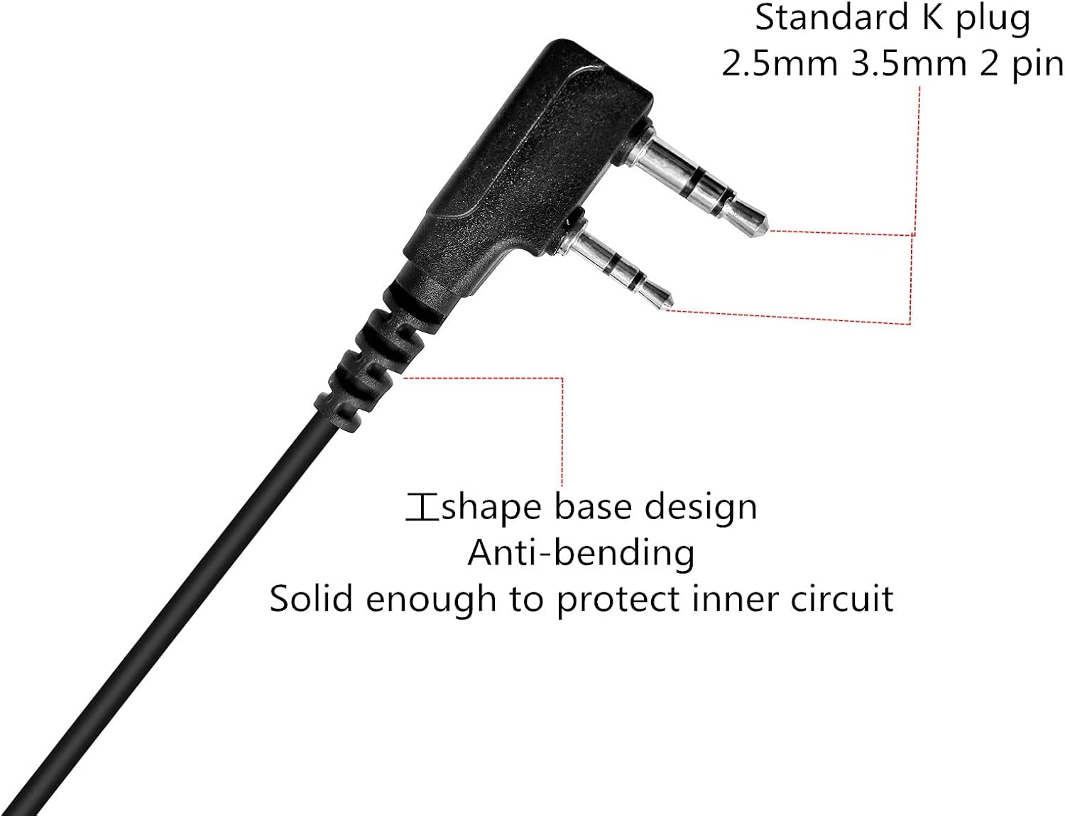 Throat Mic Walkie Talkie Earpiece Bone Conduction Vibration in-Ear Acoustic Tube Headset with Finger PTT Mic for