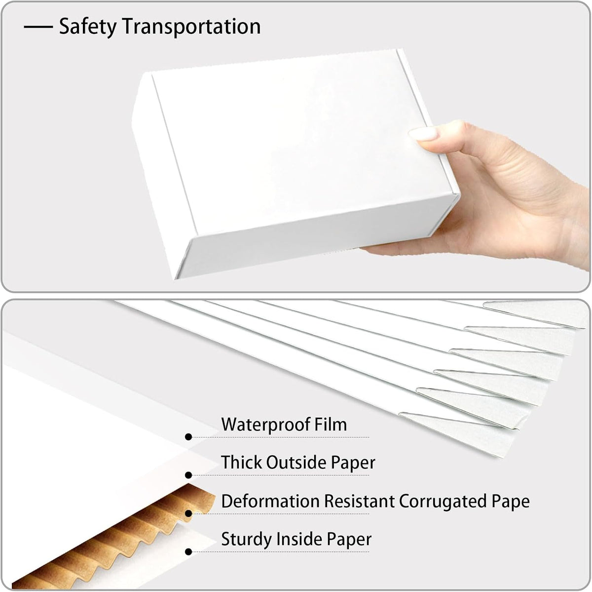 White Shipping Boxes Medium 10x8x2 Inches, 40 Pack Corrugated Cardboard Mailer Boxes for Packaging Small Business