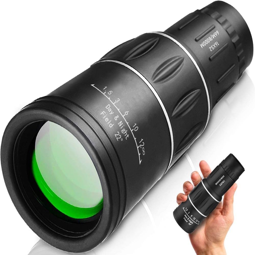 16x52 Adults High Power Monocular Telescope Compact Monocular Telescope Lightweight and Waterproof Design Suitable