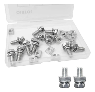 12 PCS Motorcycle Battery Bolts and Nuts,M6x16MM Bolts and Nuts Kit