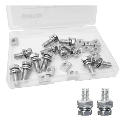 12 PCS Motorcycle Battery Bolts and Nuts,M6x16MM Bolts and Nuts Kit