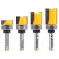 Flush Trim Router Bit Set 4 Bit 3/4-Inch Diameter 1/4-Inch Shank 14425q