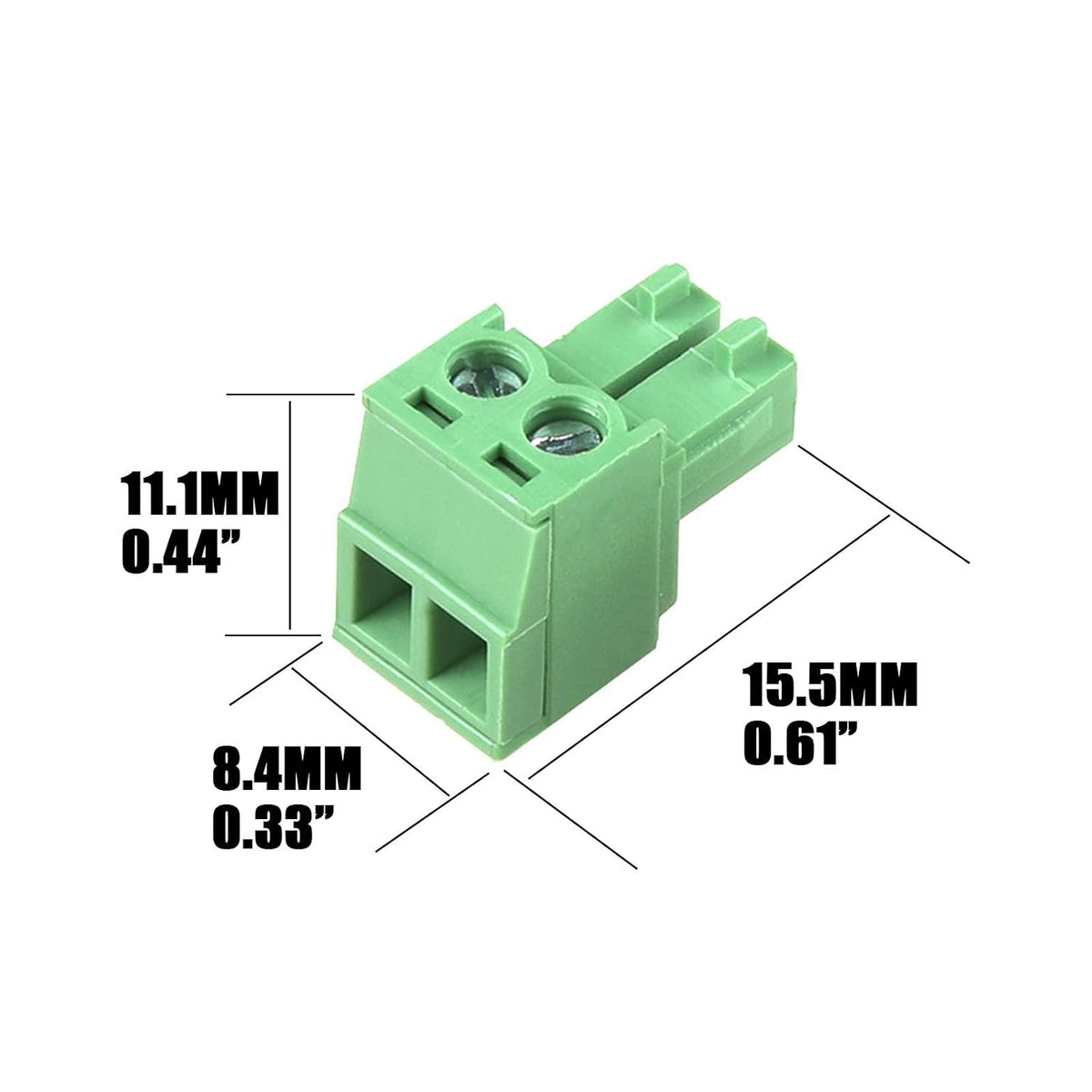 20pcs 2Pin KF2EDG 3.81mm Right Angle Pluggable Screw Terminal Block