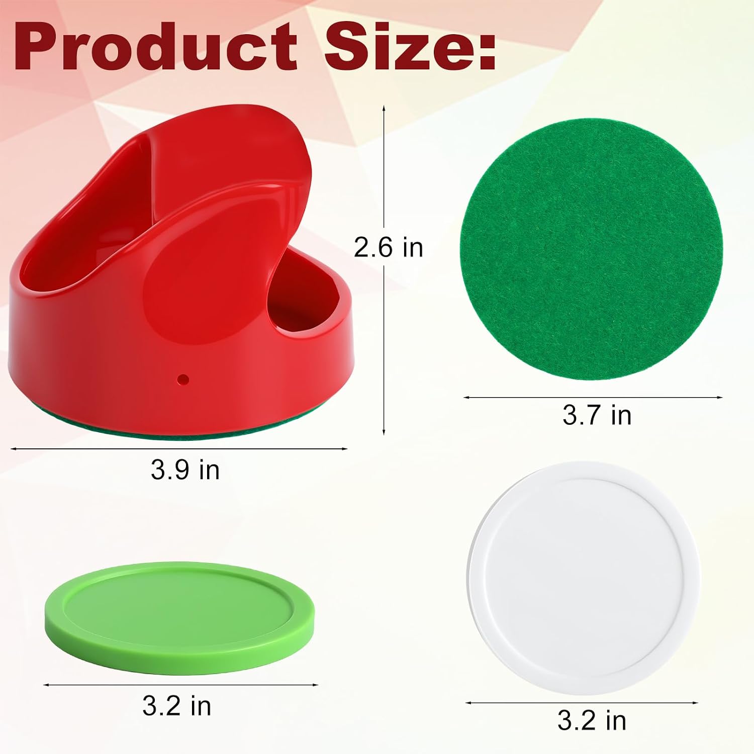 Air Hockey Pucks and Paddles - 2 Hockey Pushers & 4 Large Hockey Pucks with Nylon Storage Bag, Great Goal Handles