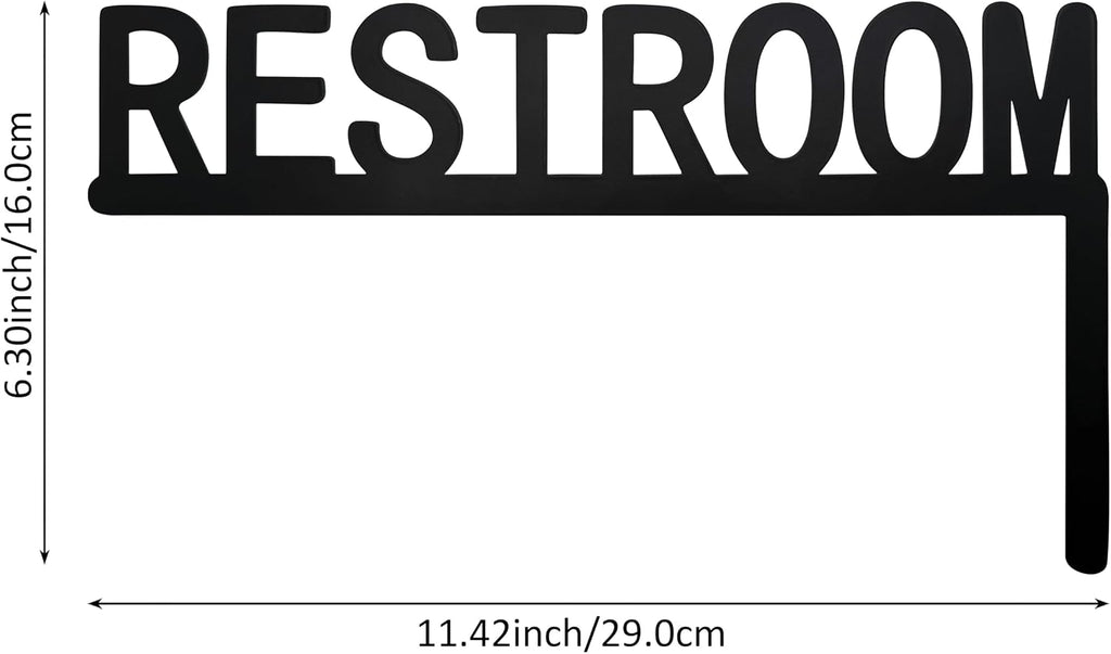Metal Restroom Door Topper Black Restroom Sign(Right Side)