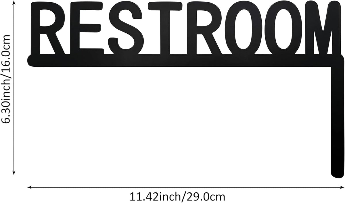 Metal Restroom Door Topper Black Restroom Sign(Right Side)