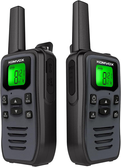 Gray Rechargeable Walkie Talkies for Adults, Long Range 36 Channels FRS GMRS Two Way Radios with NOAA Weather Alert