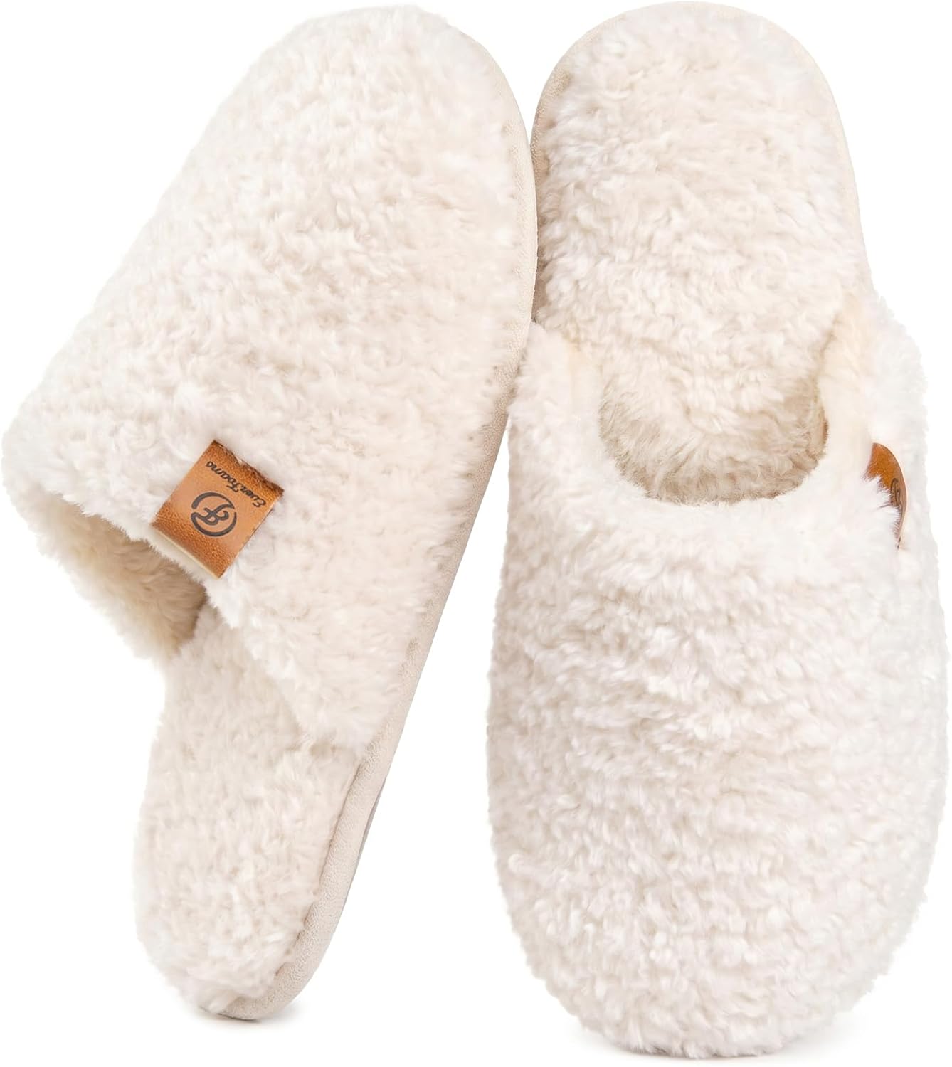 Women's Fuzzy Slippers Warm Cozy Memory Foam Indoor House Shoes |