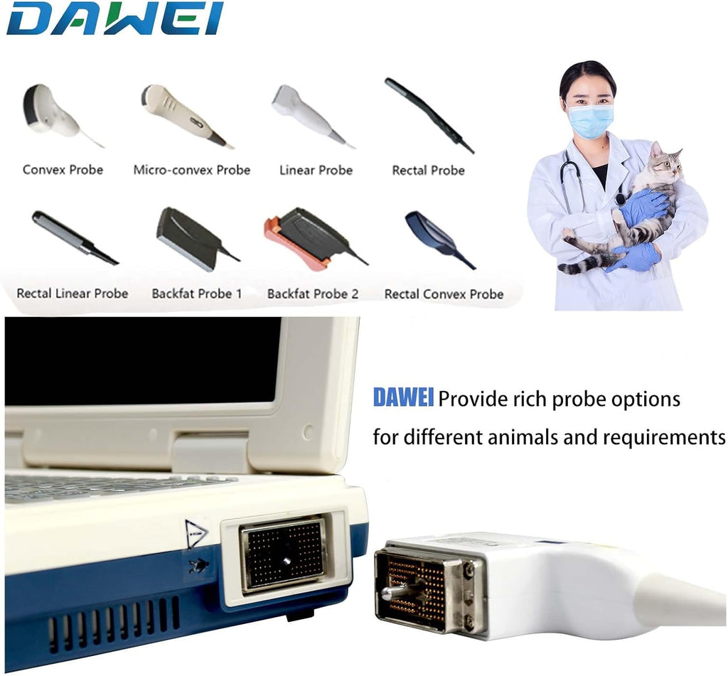 Mu10 Veterinary Ultrasound Machine Scanner with Waterproof Probe B,BB,BM,4B for Vet Ultrasound Scanner Animals