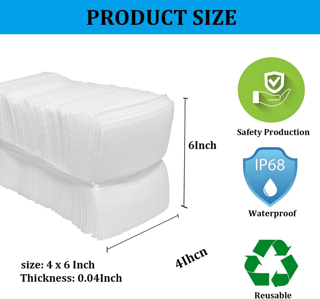 4x6Inch Cushioning Foam Pouches, Moving Packing Foam Pouches 100pcs