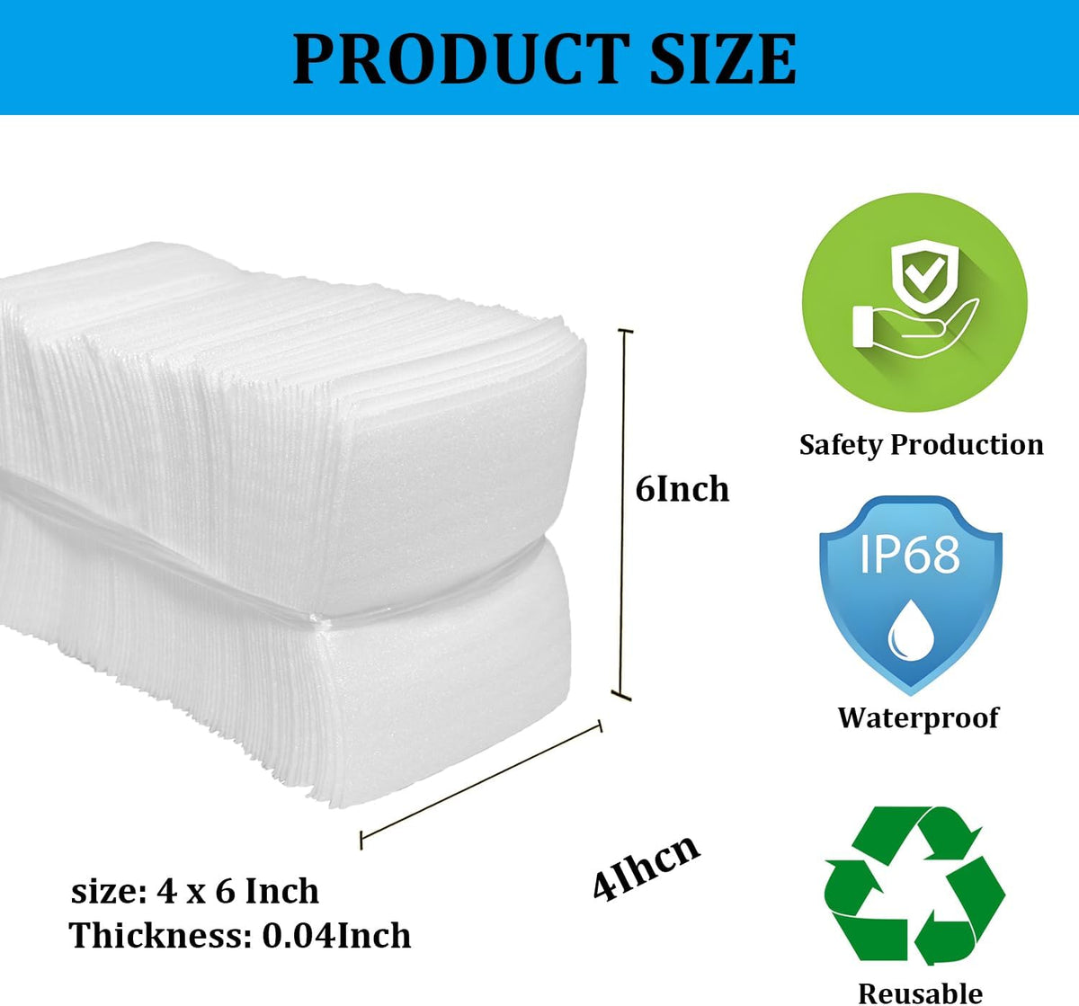 4x6Inch Cushioning Foam Pouches, Moving Packing Foam Pouches 100pcs