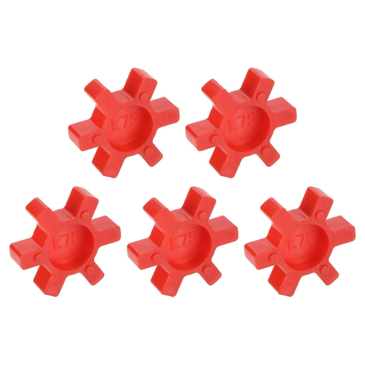 uxcell 5pcs L75 Jaw Coupling Insert, Urethane Flexible Solid Type Jaw Coupling Center Insert for L Jaw Coupling L-Jaw Coupler Set, Red