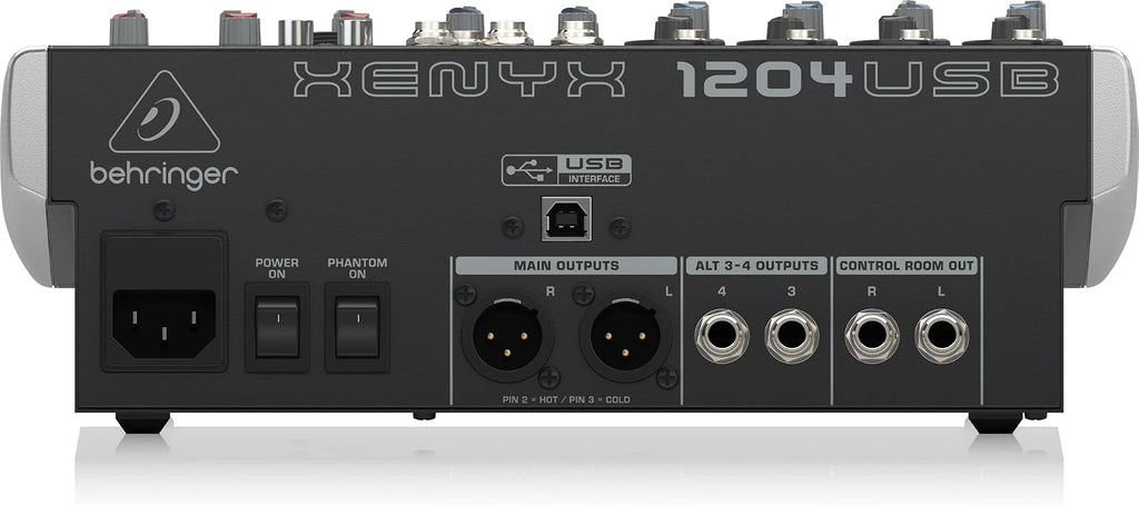 XENYX 1204USB Premium 12-Input 2/2-Bus Mixer with XENYX Mic Preamps and Compressors, British EQ and USB/Audio