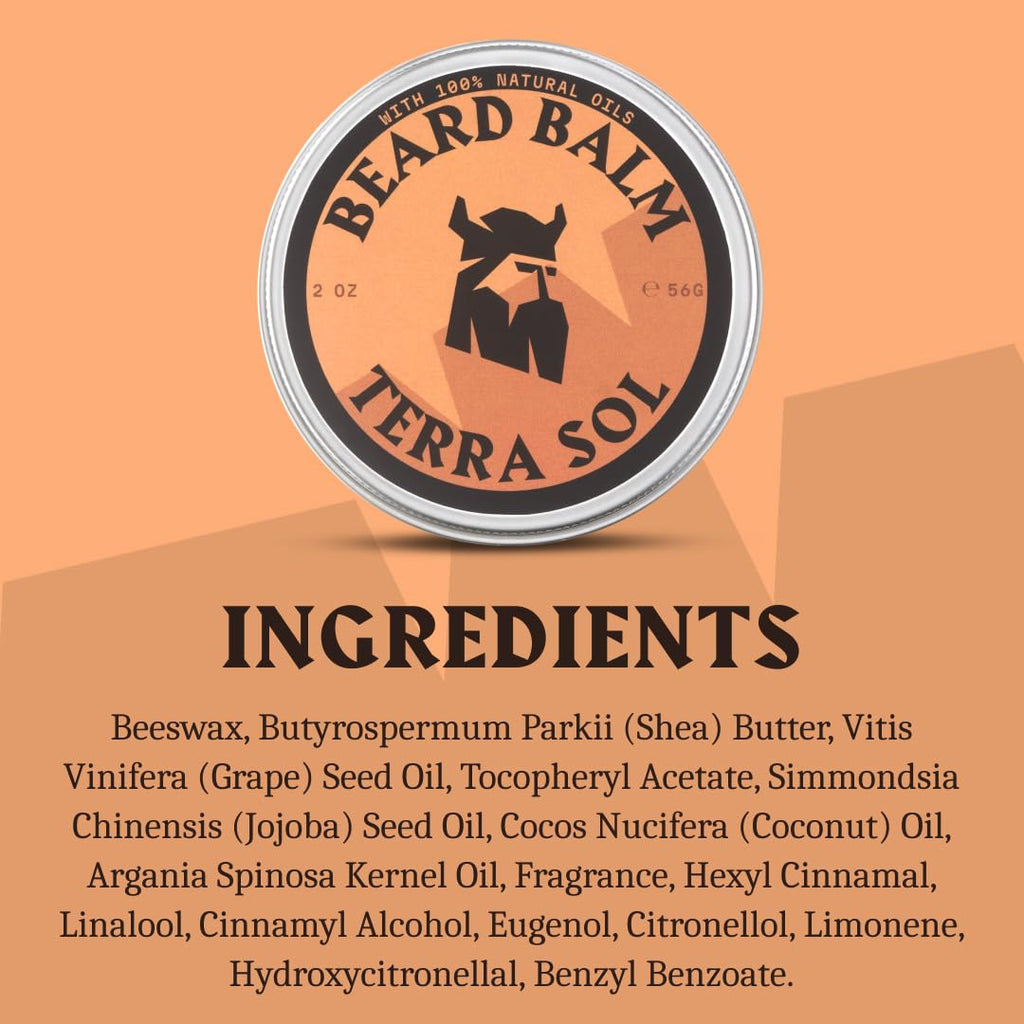 Beard Balm for Men - 2 Oz, Terra Sol Scent