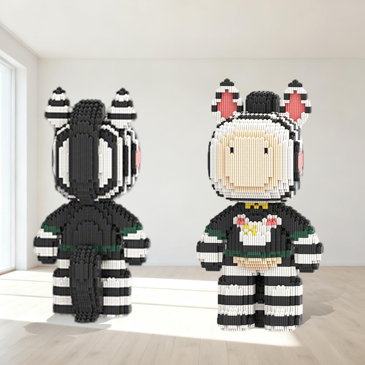 Zebra Micro Building Blocks Set (3700 Pieces), Bear Brick Set Creative Home & Office Decor, Gift for Adults and Kids