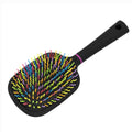Horse Mane & Tail Brush, Rainbow Bristles, Black Handle | 9.5 in