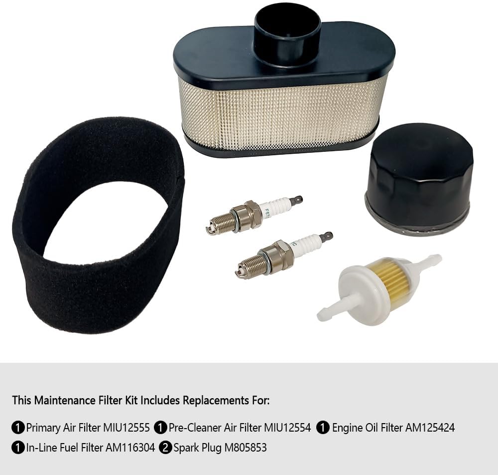 Maintenance Filter Kit for John Deere Z530M, Air Filter, Repl MIU12555