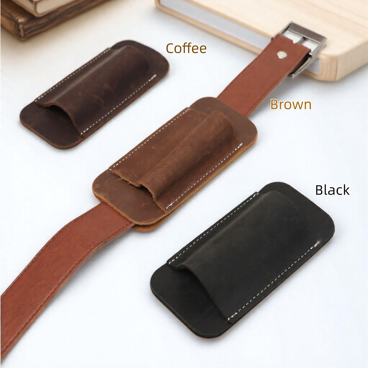 Leather Knife Sheath, Horizontal Carry Knife Sheath for Belt, Pocket Knife Holster, EDC Pocket Belt Pouch Organizer
