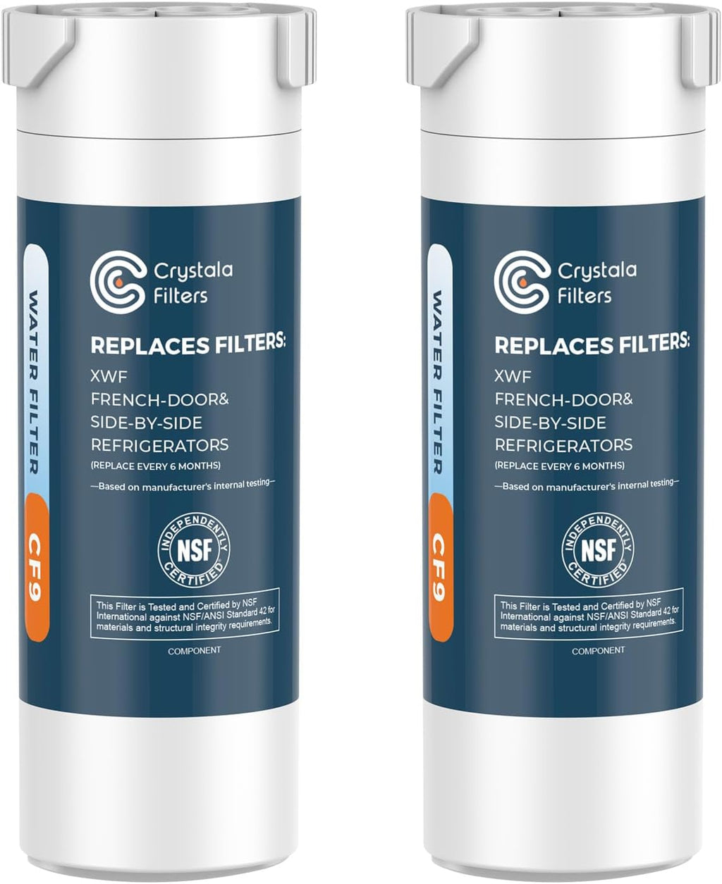 Crystala Filters XWF Refrigerator Water Filter Compatible with GE 2 Pack