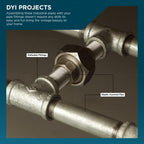 SUPPLYGIANT OQHM3480-4 Steel Nipple Pipe 3/4'' x 8"" Galvanized (Pack of 4), 3/4"" x 8"""
