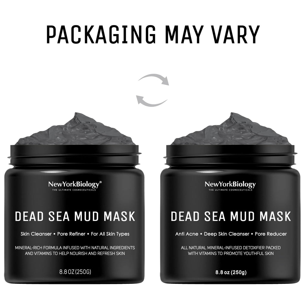 New York Biology Dead Sea Mud Mask for Face and Body | Spa Quality Pore Refiner for Oily Skin | Natural Skincare for