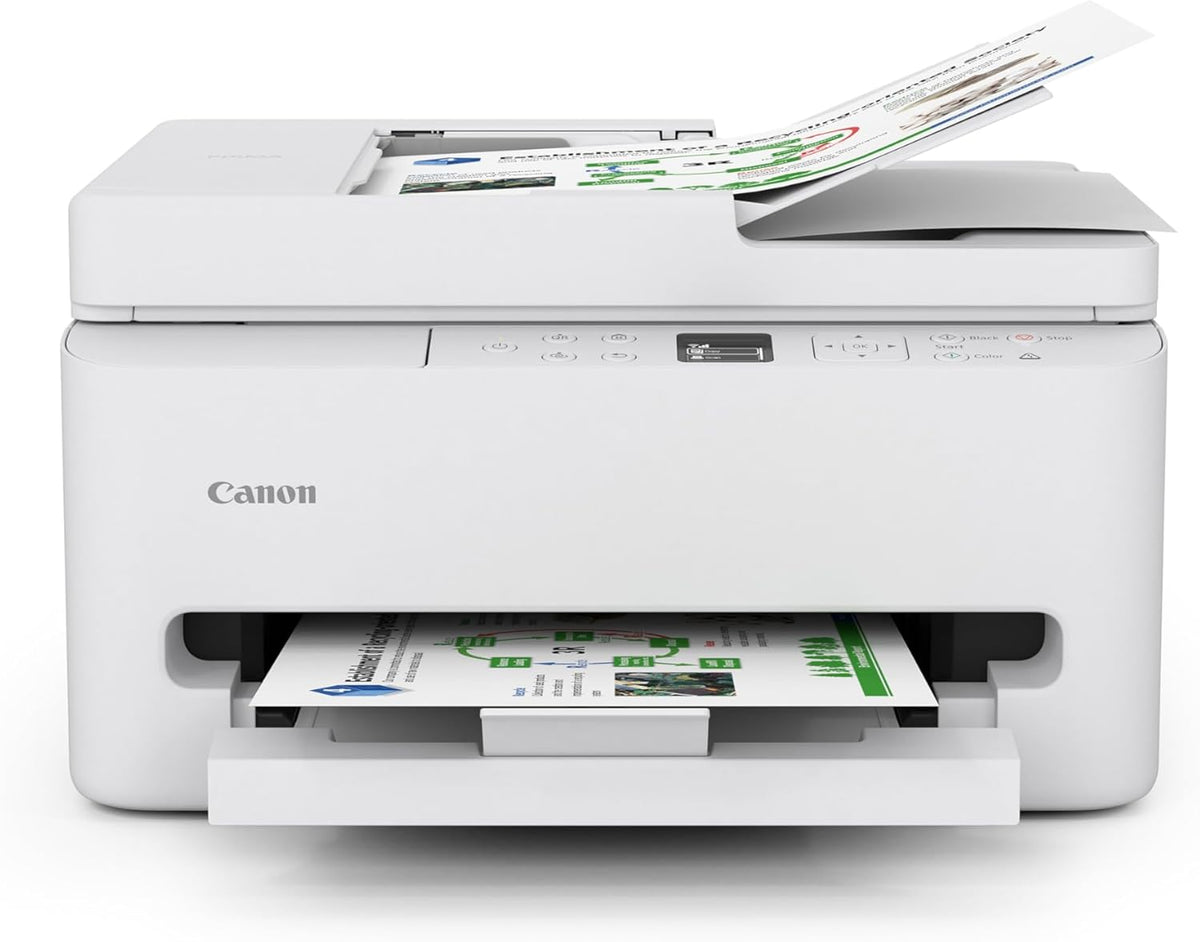 PIXMA TR7120 Wireless Color Inkjet Printer for Duplex Printing, White – Home Printer with Copier/Scanner, Auto
