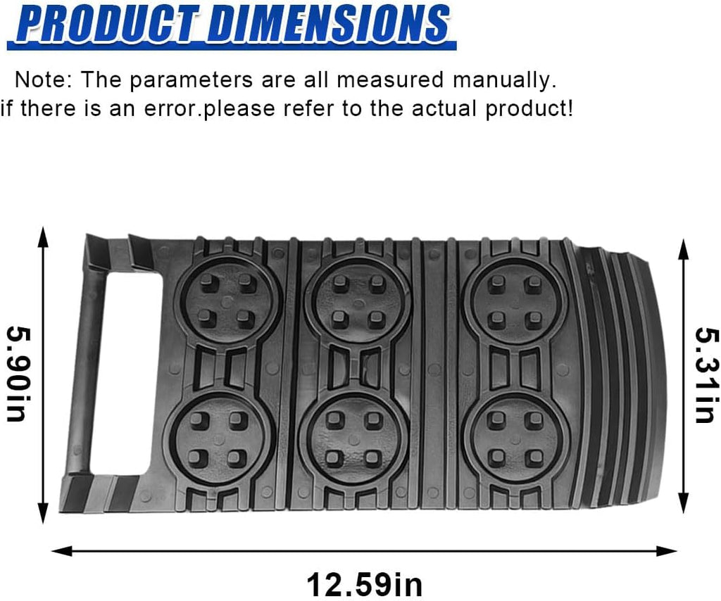 Off-Road Traction Board, Portable Car Wheel Anti-Skid Pad for Ice & Mud & Snow & Sand, Multi-Function Recovery Board