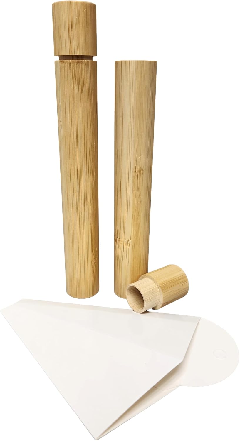 Natural Bamboo Scattering Tubes for Human or Pet Ashes (2-Pack) with Paper Funnel - Eco-Friendly 100 Percent Bamboo