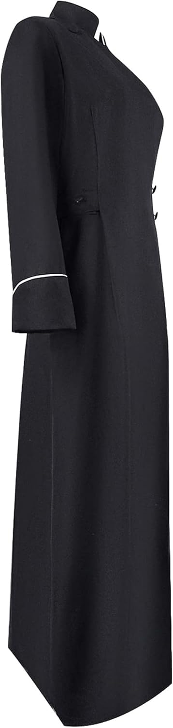 Women Clergy Robe Church Cassock Minister Gown Choir Pastor Costume Outfit Pulpit Service Vestment Dress