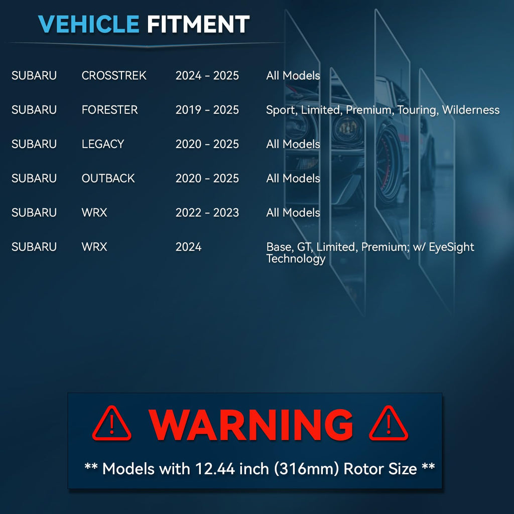Front Brake Kit for Subaru Forester Outback Legacy Crosstrek