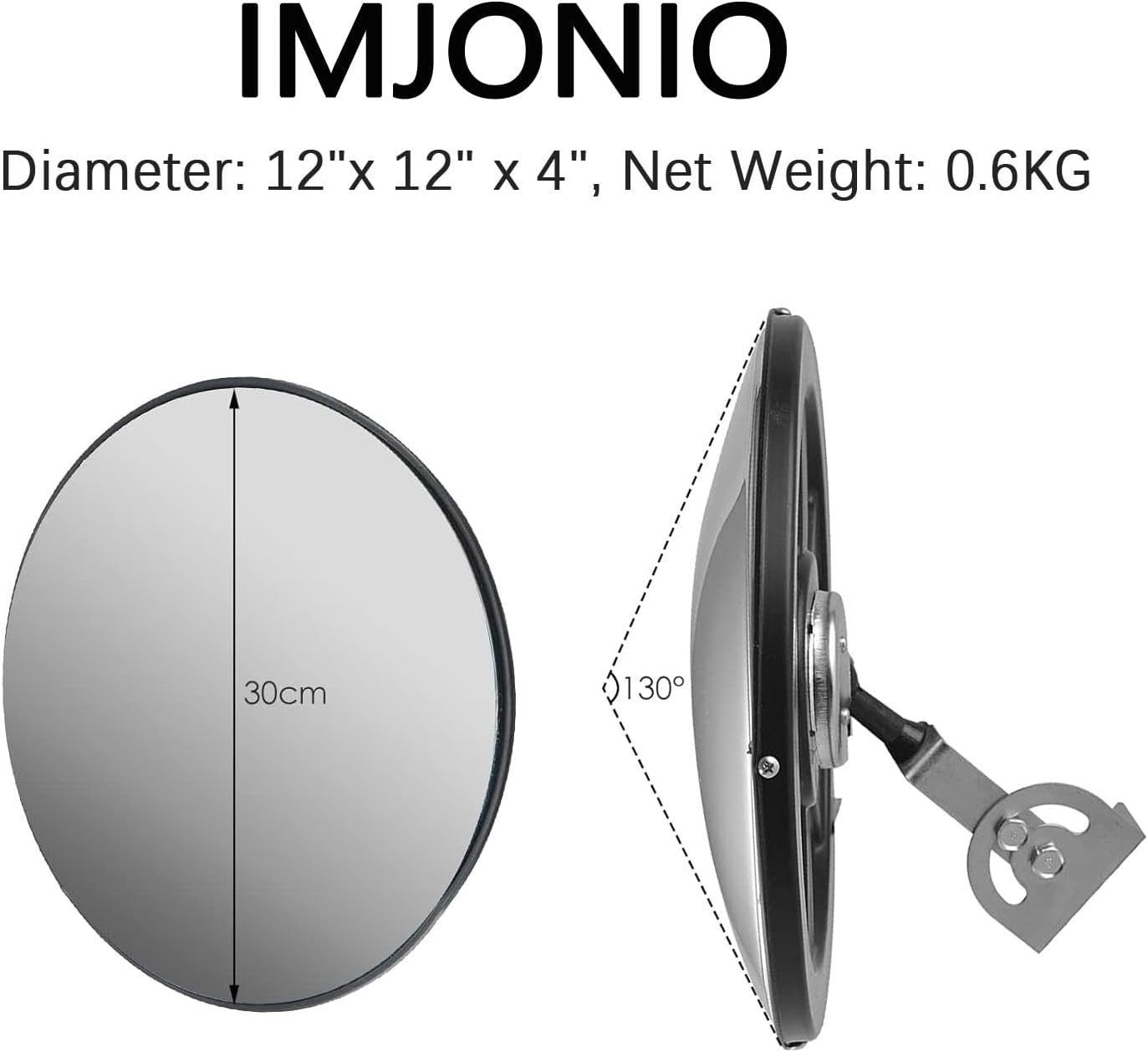 12" Acrylic Convex Mirror – Adjustable Wide Angle View Traffic Mirror for Enhanced Security Coverage in Rooms