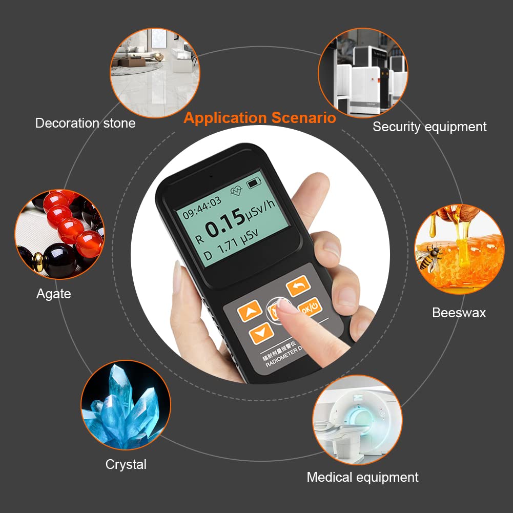 Nuclear Radiation Detector, Geiger Counter with Click Sound for Beta Gamma X-ray, Portable Alarm Radioactive