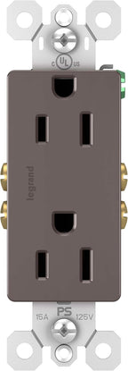 Legrand radiant 15 Amp Tamper Resistant Decorator Outlet Brown 1 Pack